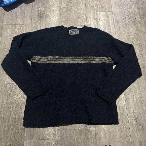 Abercrombie & Fitch Lambs Wool Sweater Dark Gray Men’s XL - Picture 1 of 4